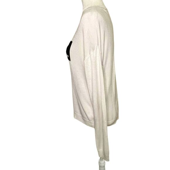 BRIT.NY. Cream Cashmere Blend Sweater Black LOVE. Valentine's Day Size Medium - Picture 2 of 10